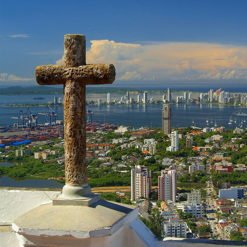 Vista panorámica de Cartagena de Indias, Colombia, sede del XIV Congreso Regional Americano de ISLSSL, Septiembre 2028